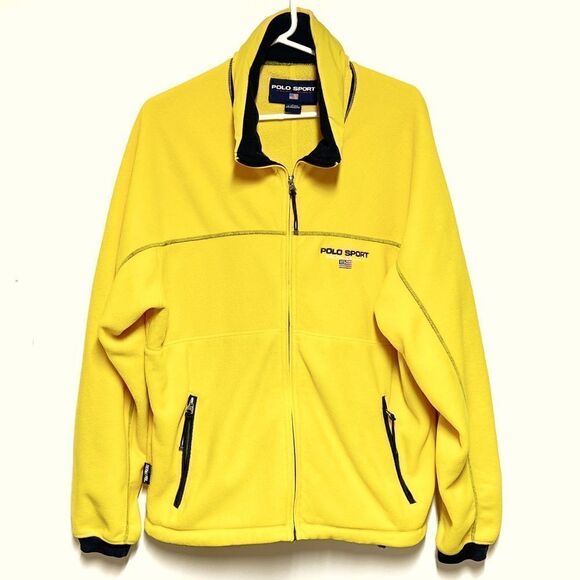 Ralph Lauren Polo Thermal Pro Fleece Jacket Concealed Hood Sz Mens L - Picture 1 of 6